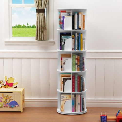 5 Tier 360° Rotating Stackable Shelves Bookshelf Organizer 5 Tier 360° Rotating Stackable Shelves Bookshelf Organizer